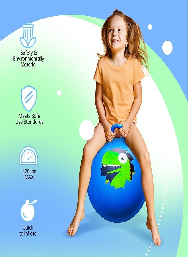 Mokshith Hopper Balloon with Suitable Handle, Large, Inflatable Balloon, Thick and Elastic Plastic, for Indoor and Outdoor Toy to Become an Ace of Bounce from 5 Years(65 cm) (Blue) - Image 5